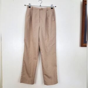Lord & Taylor Cream Trousers with Straight Leg Cut and Smooth Fabric